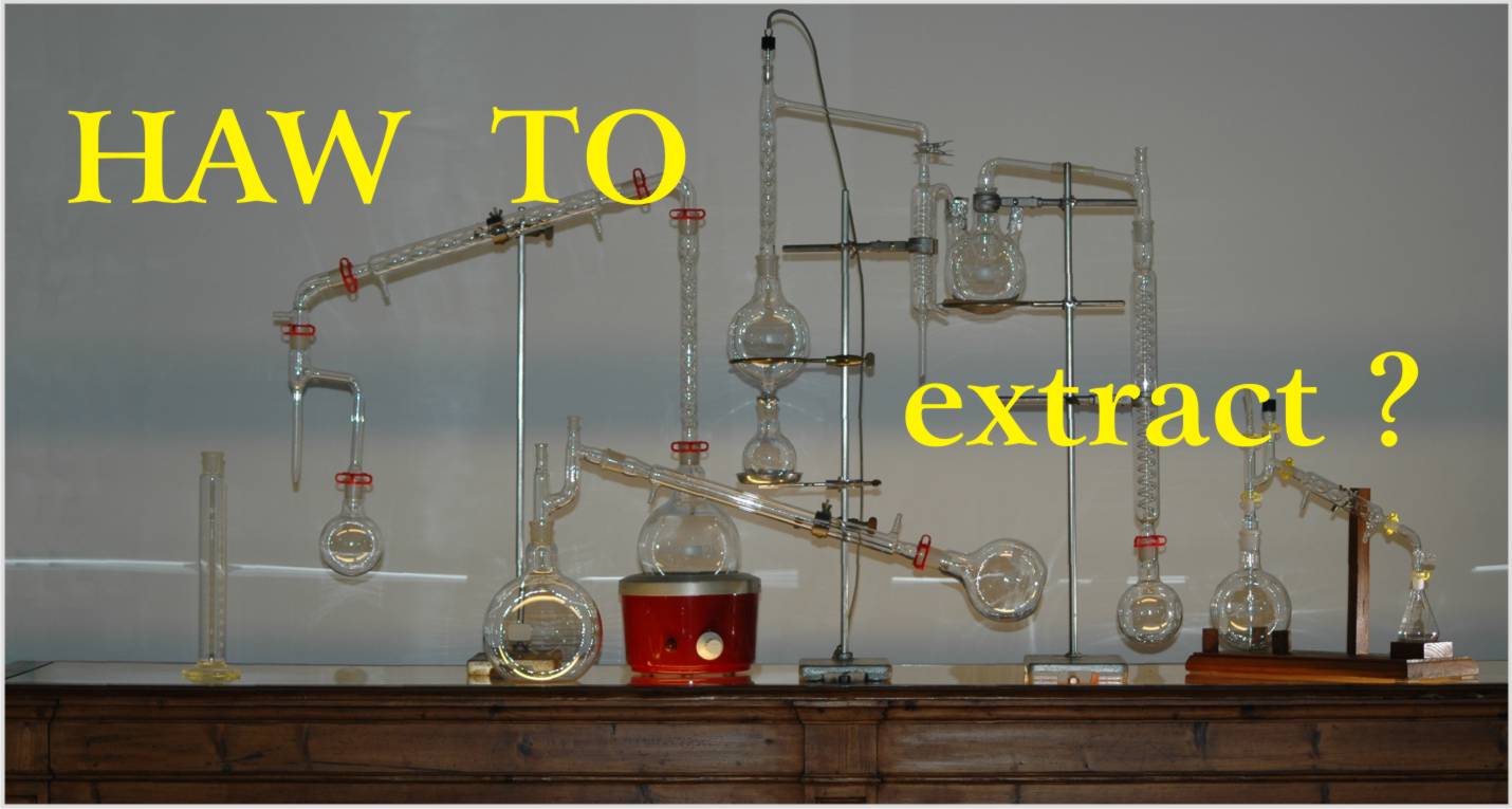 Image of lab glassware mounted on extraction table