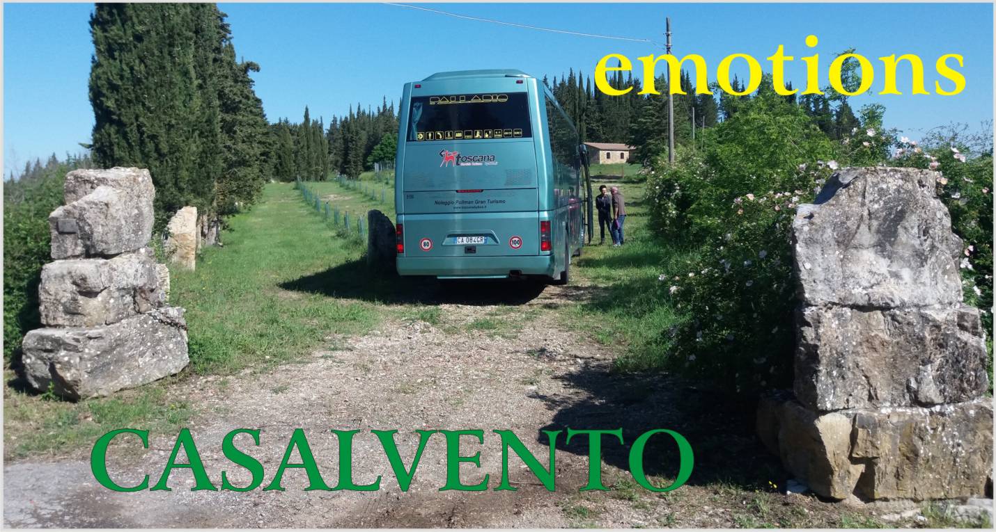 A bus of tourists visiting Casalvento